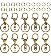 30Pcs Lobster Claw Clasps Keychain for Jewelry Making,Metal Lobster Clasp Swivel Trigger Clips wi...
