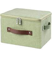 HYVAKUPPA Storage Bins with Zipper Lid Foldable Fabric Lidded Storage Boxes Baskets Cubes Washabl...