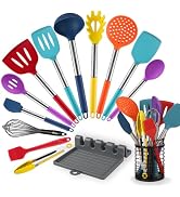 HOTEC 446°F Heat Resistant Silicone Kitchen Utensils, Cooking Utensil Set, Spatula Set, BPA Free,...
