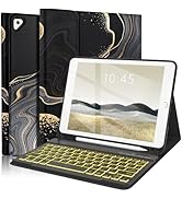 FUWANG Keyboard Case for iPad 9th Generation 10.2 inch 2021 - Detachable 7 Colors Backlit Stand F...