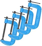 YEAZHEN 4 Inch Heavy Duty C Clamps, 4 Pcs Malleable Iron G Clamp Industrial Grade C-Clamp Set for...