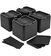 BTSD-home 4 Inch Bed Risers Heavy Duty Adjustable Oversized Bed and Furniture Raisers for Dorm Co...