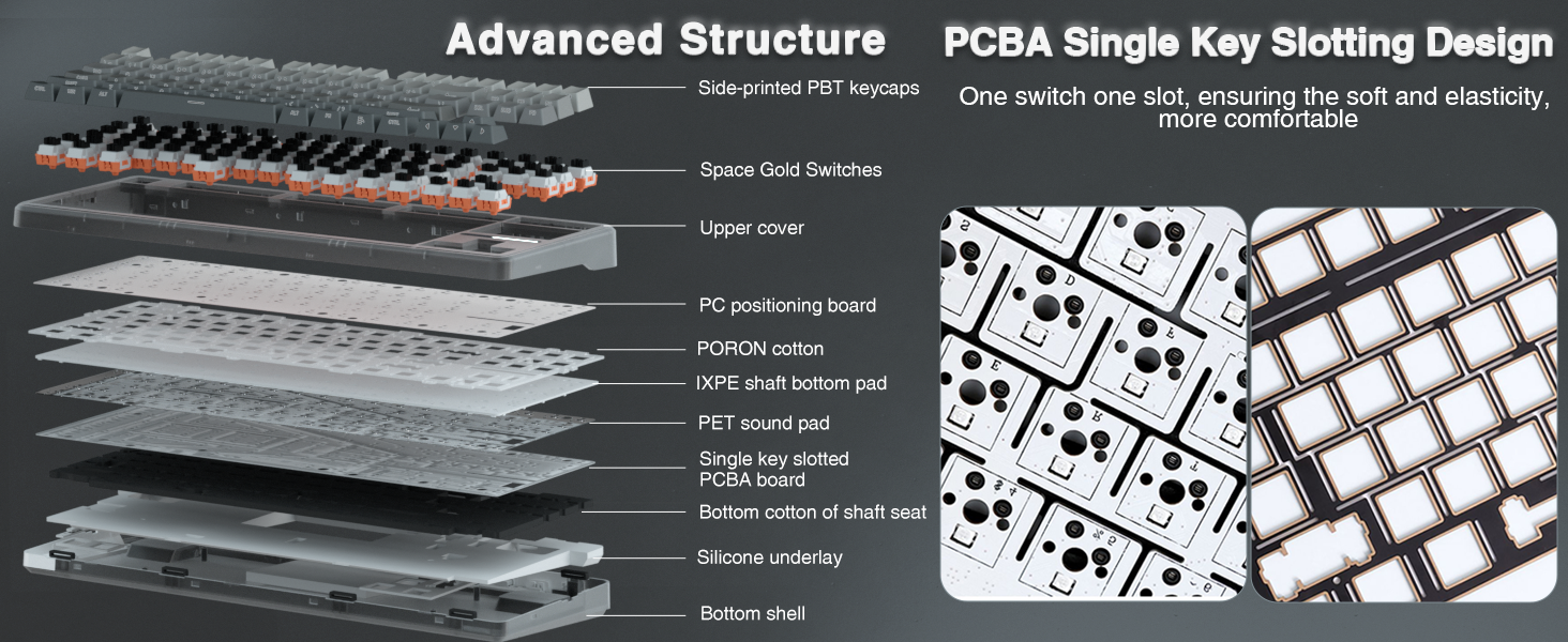 hot swappable mechanical custom keyboard creamy sound keyboard pre-lubed switches keyboard