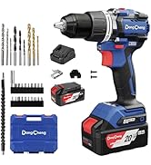 Dong Cheng 20V Brushless Hammer Drill, 796 in-lbs, 2 x 4.0Ah Battery, 1/2" Keyless Metal Chuck, 1...