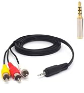 ELNONE 5 Feet 2.5mm AV Cable to 3 RCA Aux Jack, 3.5mm to 2.5mm Adapter for Smartphones, MP3, Tabl...