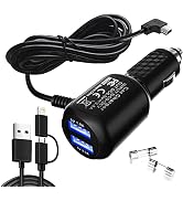 Car Charger for Garmin Nuvi, Garmin GPS Charger Cable,Mini USB Power Cord Cable Dual Port USB Veh...