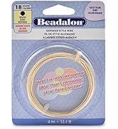 Beadalon German Style Wrapping Wire, Round, Gold Color, 18 Gauge, 4 m / 13 ft