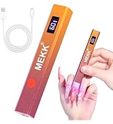 MEKK Metal Handheld UV Light for Gel Nails,Mini UV LED Nail Lamp with LED Screen and Cordless Fla...