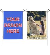 Personalized Garden Flag Double Sided Flags Custom Photo Text for Outdoor Yard Lawn Banners 12x18...