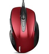 TECKNET USB Wired Mouse, 6-Button Corded Mouse with 4 Adjustable DPI, Optical Computer Mouse with...
