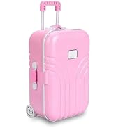 Baby Cute Mini Travel Suitcase Box Plastic Rolling Luggage Box Play Accessories - 15.5 x 10.5 x 7...