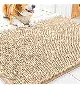 Smiry Dog Door Mat for Muddy Paws 30x20, Absorbs Moisture and Dirt Doormat, Non-Slip Washable Qui...