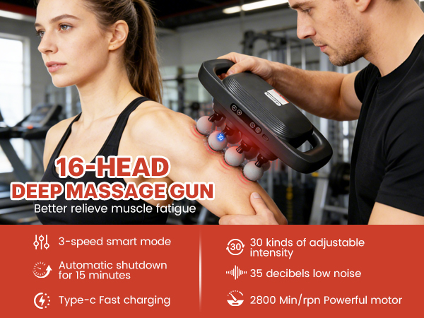 16 Head Massage Gun