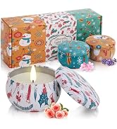 Christmas Candles Set Gift, Super Value 3 Pack 2.5 oz Aromatherapy Candles for Home Scented, Chri...