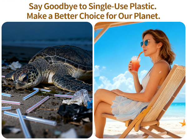 Eco-friendly reusable straws are a sustainable choice to prevent plastic pollution and save turtles.