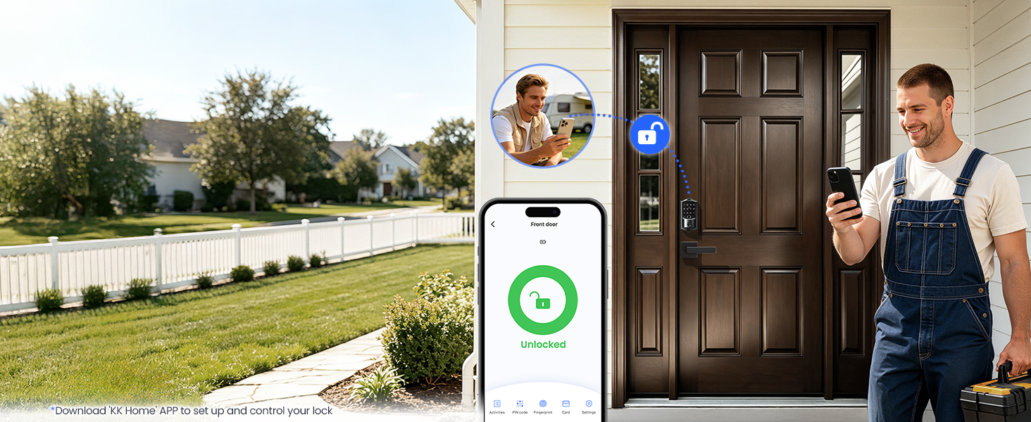 APP Remote Unlock smart lock for front door