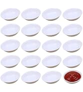 Angoily 20Pcs Unbreakable Dipping Sauce Bowls 2 Oz Plastic Round Soy Sauce Dish Appetizers Rameki...
