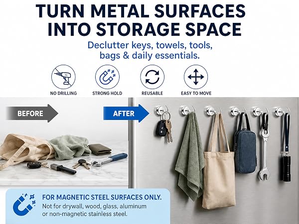 Neosmuk magnetic hooks silver