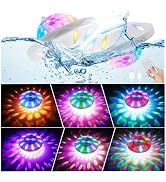 BOXPSII Floating Pool Lights, Pool Lights IP68 Waterproof, Rechargeable RGB Upper and Lower Color...