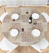 Round Fitted Vinyl Tablecloth | Wicker