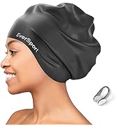 EverSport Large Swim Cap for Braids and Dreadlocks, Waterproof Silicone Swimming Cap for Women Me...