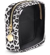 Clear Makeup Bag for Purse, Mini Make Up Bag, Black Leopard Print | Mini Size for Purse, Slip-in ...
