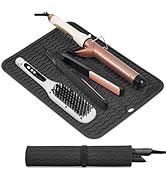 Oversize Silicone Heat Resistant Mat, Portable Travel Mat Cover with Velcro for Curling Irons, Fl...