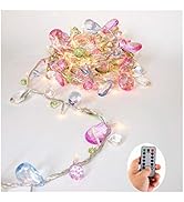 DealBeta Battery Operated Fairy String Lights, Acrylic Gems Jewels String Lights with Remote 8 Mo...