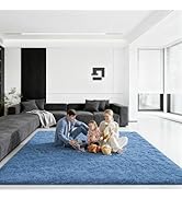 Ehayx Blue 8x10 Area Rugs for Living Room, Soft Fluffy Large Rug for Bedroom, Shag Non-Slip Carpe...