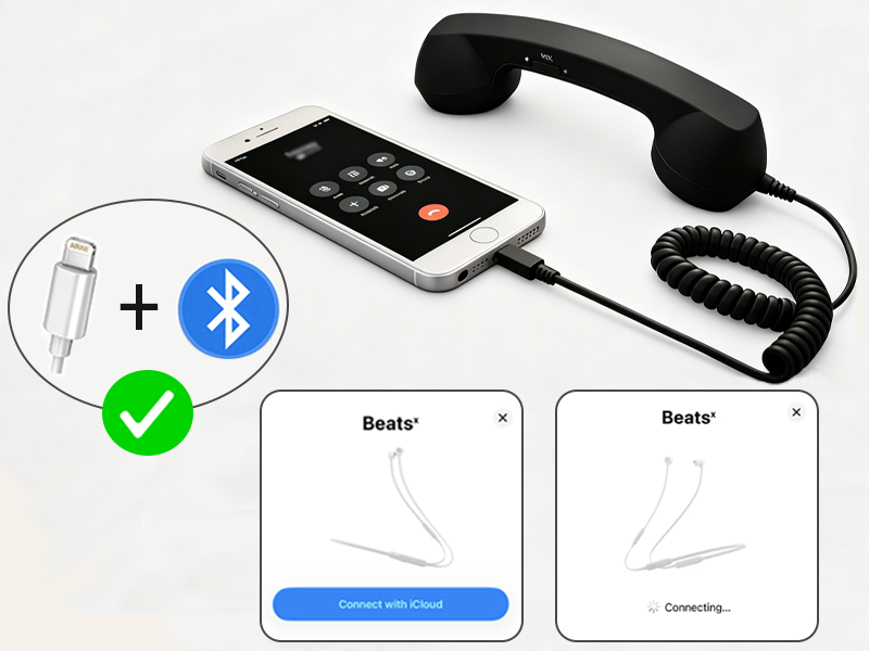 Universal 3.5mm interface with Lightning adapter