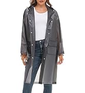 JMinger Raincoats For Women Men Reusable Portable Waterproof EVA Long Rain Ponchos with Hoods