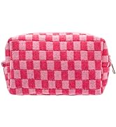 PAZIMIIK Checkered Makeup Bag for Purse Portable Zipper Make Up Pouch Small Cosmetic Case for Tra...