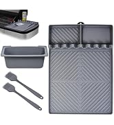 4PCS Blackstone Grill Accessories,Including a Large Silicone Griddle Tool Mat with Drip Pad,a Gre...