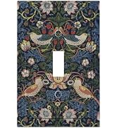 HLCoChT Decorative Art Light Switch Covers William Morris's Flowers and Birds” Single Toggle Wall...