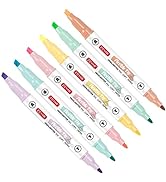 ZEYAR Highlighter, Dual Tip Marker Pen, Chisel and Fine Tips, Flexible Tip and Soft Touch, Water ...
