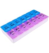 Apex Twice-A-Day Weekly Pill Organizer, Weekly Pill Organizer, 2 Times a Day Color-Coded, Easy-Op...