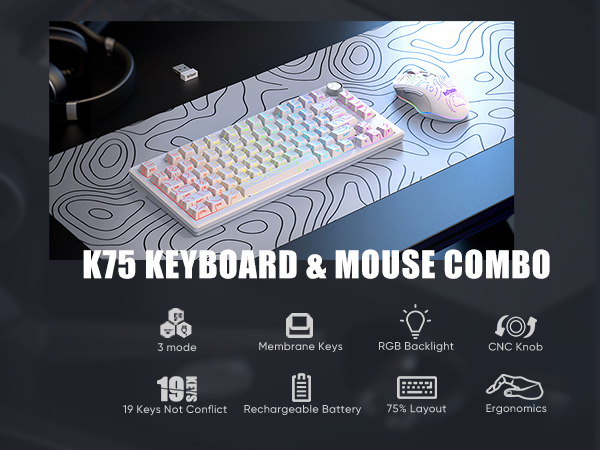 Wireless Keyboard and Mouse Combo