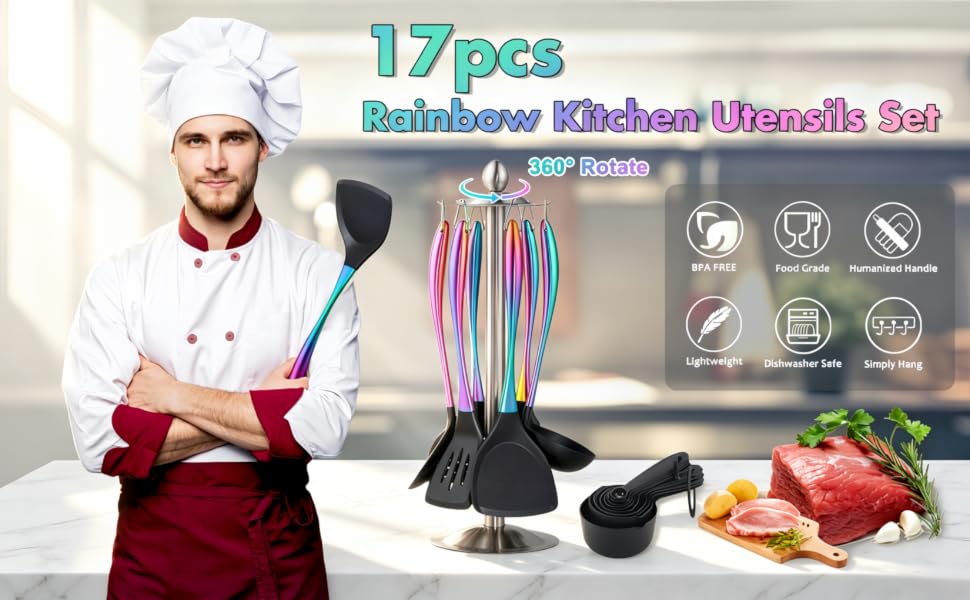 17pcs Kitchen Utensils Set with Holder
