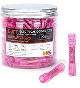 HKS Red 200 PCS Heat Shrink Butt Connector 22-16 AWG - Electrical Connectors - Tinned Red Copper ...