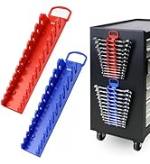 2-Piece Magnetic Wrench Organizer Toolbox Holder, SAE (1/4'' to 15/16''), Metric (6mm to 24mm) Ra...
