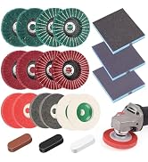 SUNJOYCO 20 PCS 4 Inch Polishing Grinding Wheel Kit, Nylon Fiber Flap Disc 120/180/240/320 Grit, ...