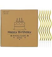 BEAN LIEVE 30-Count Spiral Birthday Candles - Elegant Twisted Design with Holders, Long-Lasting B...