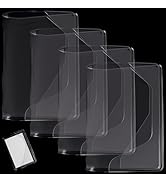 CRASPIRE Clear Notebook Sleeve Transparent Book Cover 10 x 7 Inch PVC Waterproof Dustproof Rectan...
