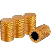 CKAuto Tire Valve Stem Caps, Aluminum Golden Yellow, 4 Pcs/Pack | Corrosion Resistant, Universal ...