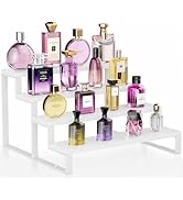 White Wood Cologne Organizer for Men Women,4 Tier Perfume Stand for Dresser Waterproof Cologne St...