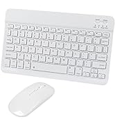 Bluetooth Wireless Keyboard and Mouse Combo,Ultra-Slim Ergonomic Small Rechargeable Bluetooth Key...