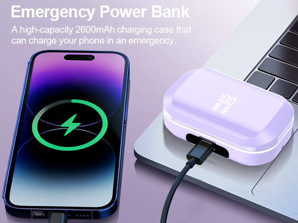 Wireless Earbuds, Emergency Power Bank