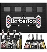 Magnetic Barber Mat for Clippers, 17.7 x 11.8 in, 4 Strong Magnetic Organizer Stations for Heavy ...