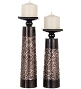 Dublin Decorative Candle Holder Set of 2 - Home Decor Pillar Candle Stand, Coffee Table Mantle De...