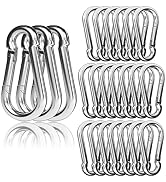 EPHECH 30PCS 4" Heavy Duty Spring Snap Hook, M10 3/8" Galvanized Steel Carabiner Clip Qiuck Link ...